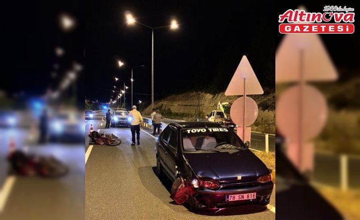Karabük'te otomobille çarpışan motosikletin sürücüsü ağır yaralandı