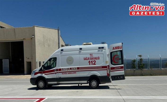 Kastamonu'da ambulans helikopter, trafik kazasında yaralanan kişi için havalandı