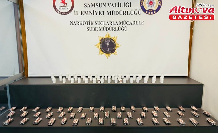 Samsun'da 5 bin 600 sentetik ecza hapı ele geçirildi