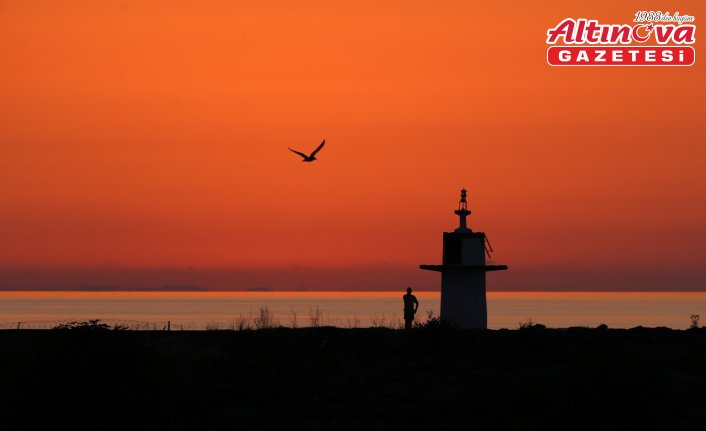 Trabzon'da gün batımı görülmeye değer manzaralar oluşturdu