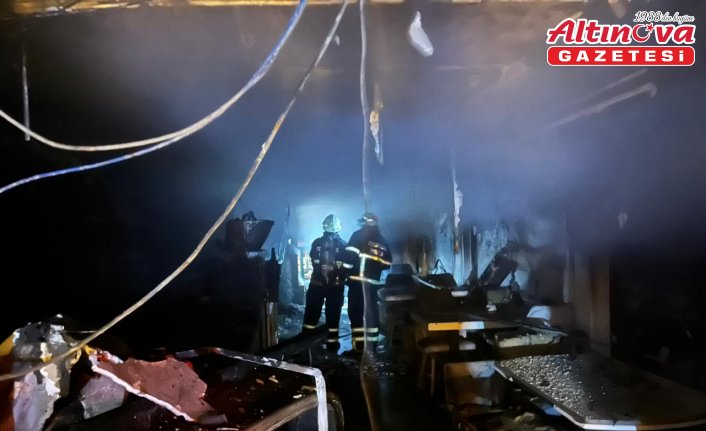 Zonguldak'ta bir kafede çıkan yangında hasar oluştu