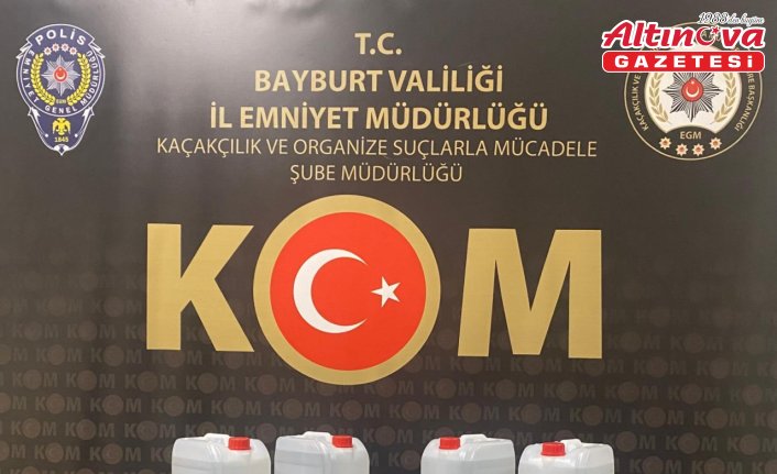 Bayburt'ta sahte içki operasyonunda 110 litre etil alkol ele geçirildi