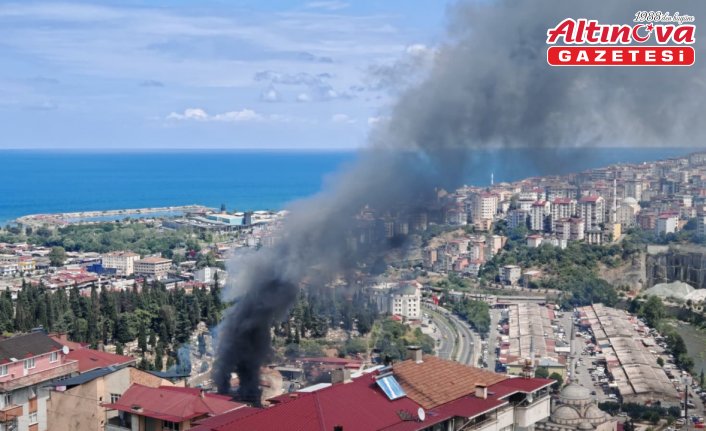 GÜNCELLEME - Trabzon'da mobilya atölyesinde çıkan yangın söndürüldü