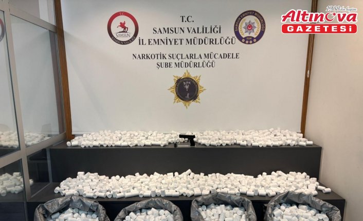 Samsun'da 171 bin 824 sentetik ecza hapı ele geçirildi