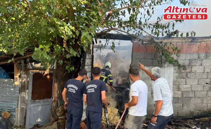Samsun'da çıkan yangında 350 balya saman zarar gördü