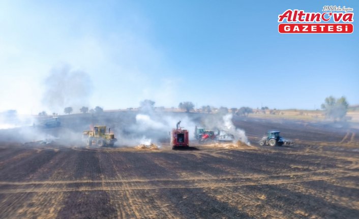 Tokat'ta çıkan anız yangınında yaklaşık 250 dönümlük alan zarar gördü