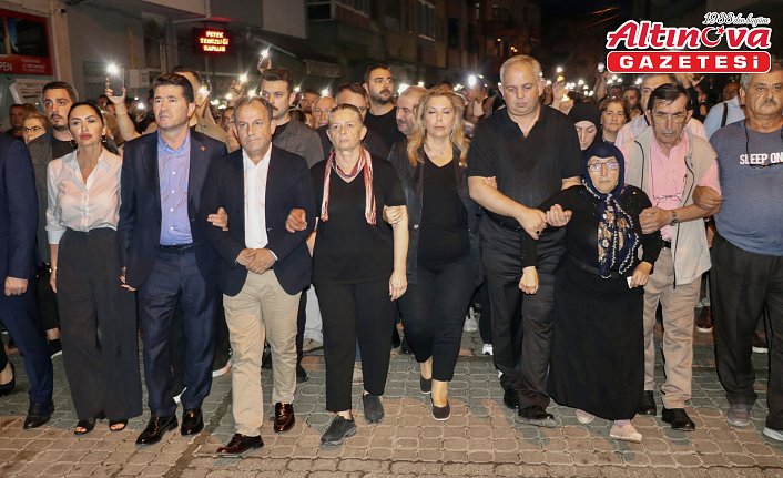 Trabzon'da eşi tarafından öldürülen Sinem Somun için yürüyüş düzenlendi