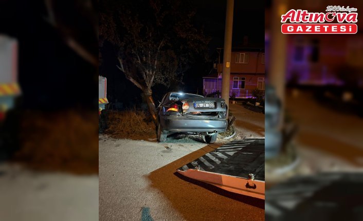 Bolu'da ağaca çarpan otomobildeki 2 kişi yaralandı
