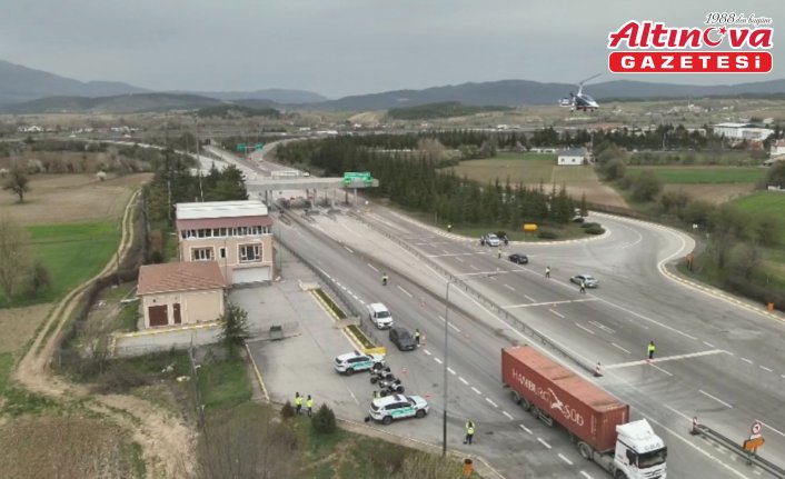 Bolu'da cayrokopterle yapılan trafik denetimlerinde 120 bin 847 lira ceza uygulandı
