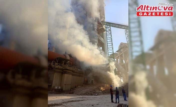 Düzce'de çimento fabrikasında çıkan yangın hasara yol açtı