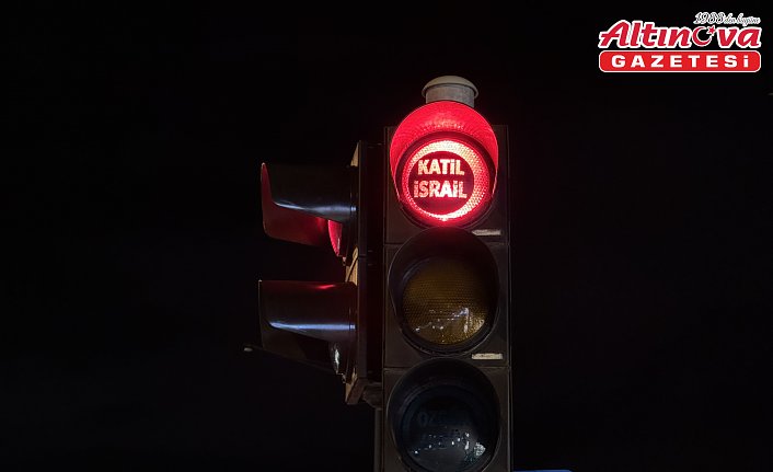 Samsun'da İsrail trafik ışıklarıyla protesto edildi