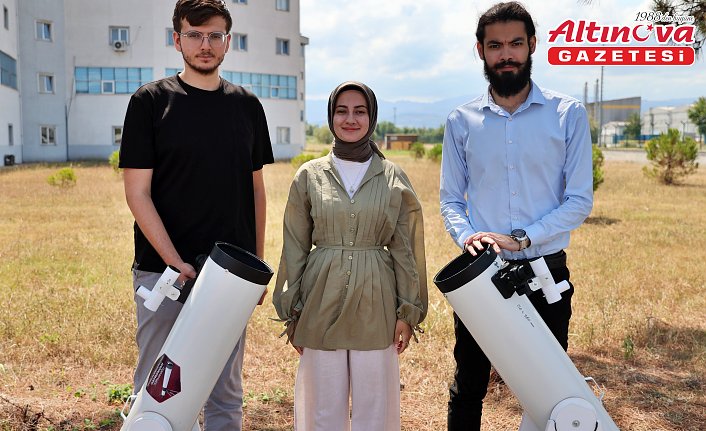 Samsun Üniversitesi öğrencileri yaptıkları teleskopla gökyüzünü gözlemledi