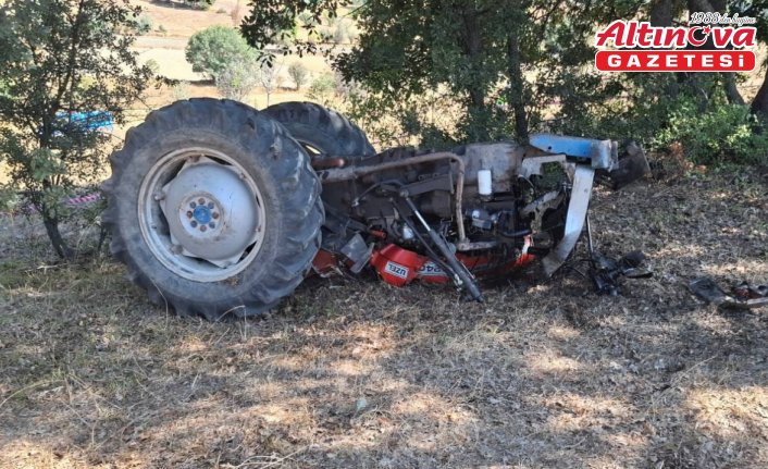 Tokat'ta devrilen traktörün sürücüsü hayatını kaybetti