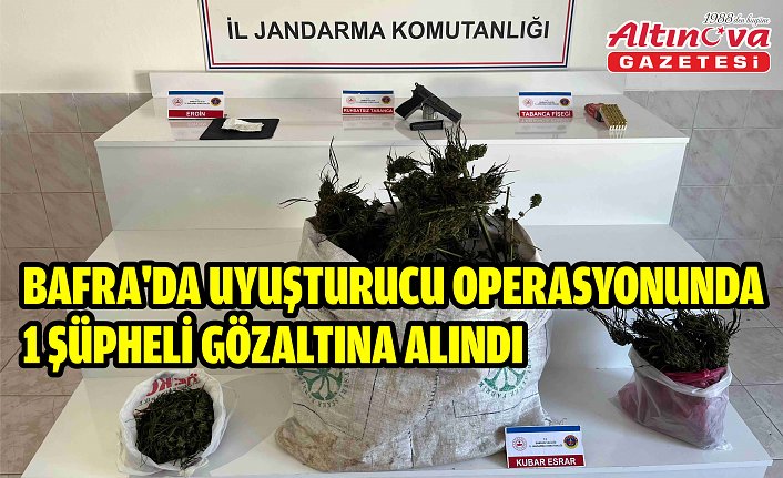 Bafra'da uyuşturucu operasyonunda 1 şüpheli gözaltına alındı