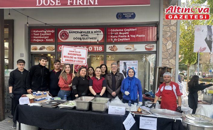 Çorum'da meslek liselerinden Gazze'ye destek kermesi