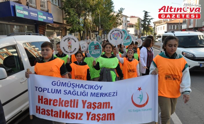Gümüşhacıköy'de öğrenciler sağlık için adım attı
