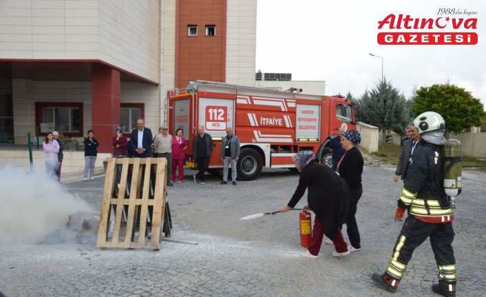 Havza Devlet Hastanesinde yangın tatbikatı yapıldı