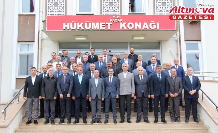 Pazar'da muhtarlar Kaymakam ve Belediye Başkanını ziyaret etti