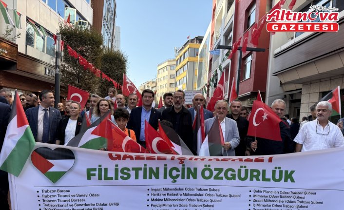 Trabzon'da “Gazze İçin Ayaktayız“ sloganıyla yürüyüş düzenlendi