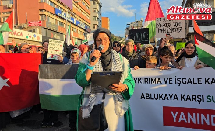 Zonguldak'ta Küresel Sumud Filosu'na destek yürüyüşü yapıldı