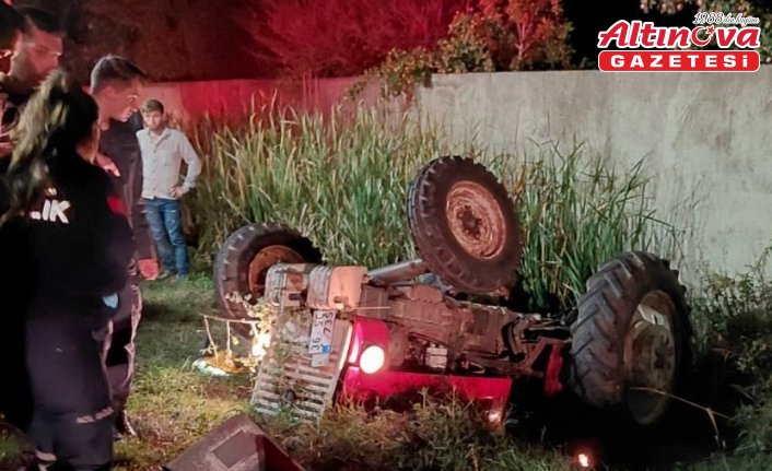 Bafra'da traktörün altında kalan sürücü yaralandı