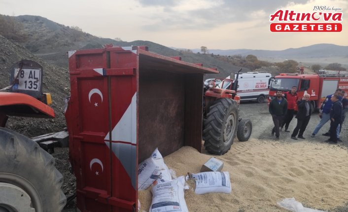 Çorum'da traktörün devrilmesi sonucu 1 kişi yaralandı