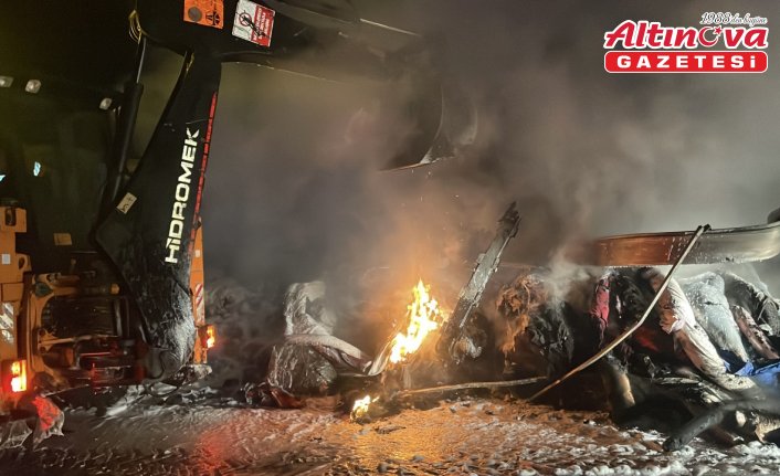 D-100 kara yolunun Bolu kesimindeki tır yangını ulaşımı aksattı