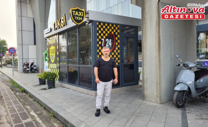 Samsun'da taksinin önündeki kamyonete çarpmaktan son anda kurtulması kamerada