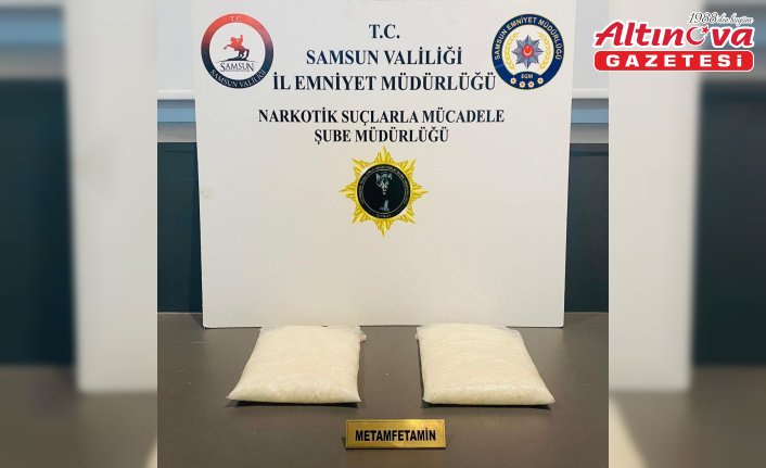 Samsun'da otobüsün tuvaletine gizlenmiş uyuşturucu ele geçirildi