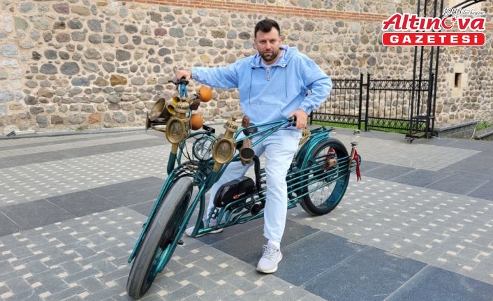 Samsunlu esnaf eski parçaları kullanarak elektrikli bisiklet yaptı