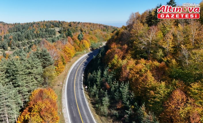 Samsun'un Alaçam ilçesinde Kızlan Yaylası sonbahar renklerine büründü
