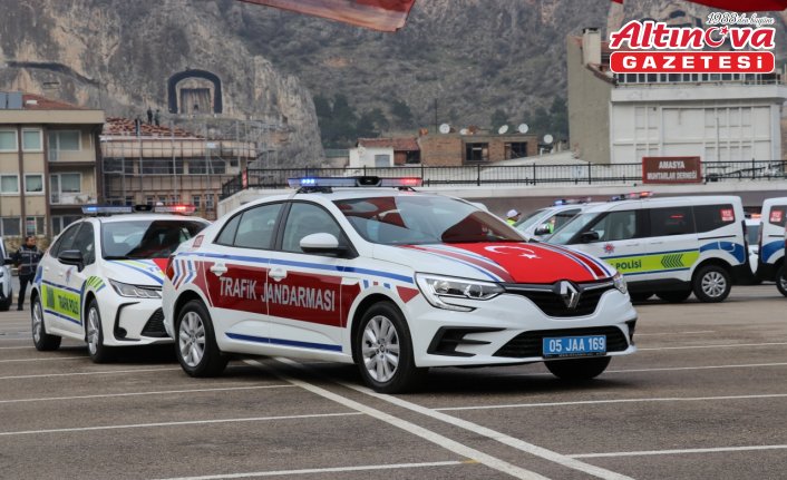 Amasya’da emniyet ve jandarmaya teslim edilen 71 araç hizmete alındı