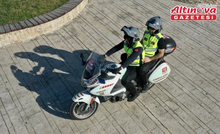 Giresun'da motosiklet ambulans ekipleri vakalara hızlı müdahale ediyor