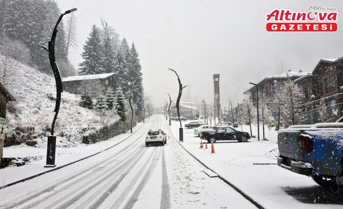 Rize ve Artvin'de kar etkili oldu