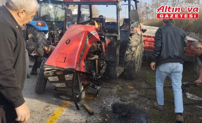 Samsun'da devrilen traktörün sürücüsü yaralandı
