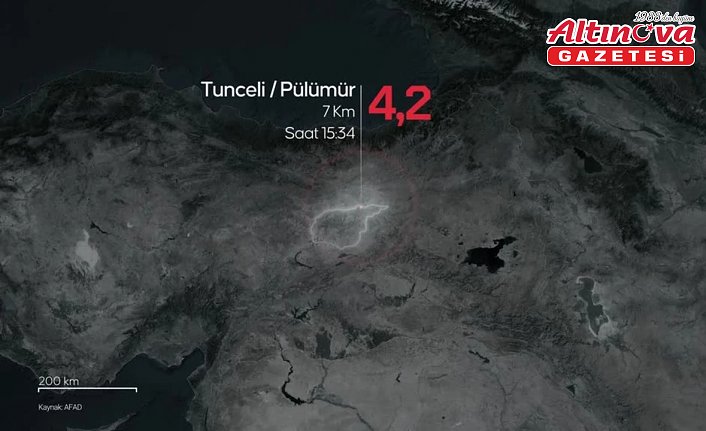 Tunceli'de 4,2 büyüklüğünde deprem