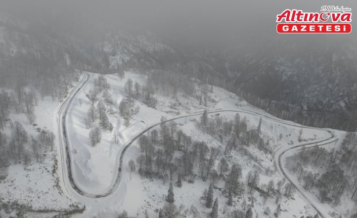 Türkiye’nin biyosfer rezervi alanı Camili Havzası beyaz örtü ile kaplandı