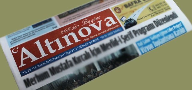 Altınova Gazetesi'nden Özel Haber ve Sayfalar