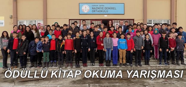 BAFRA NAZMİYE DEMİREL ORTAOKULU'NDAN ÖDÜLLÜ KİTAP OKUMA YARIŞMASI