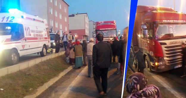 Bafra`da Tır yayaya çarptı