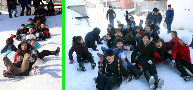 ÇOCUKLARIN KAR EĞLENCESİ