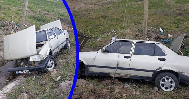 OTOMOBİL ŞARAMPOLE YUVARLANDI: 4 YARALI