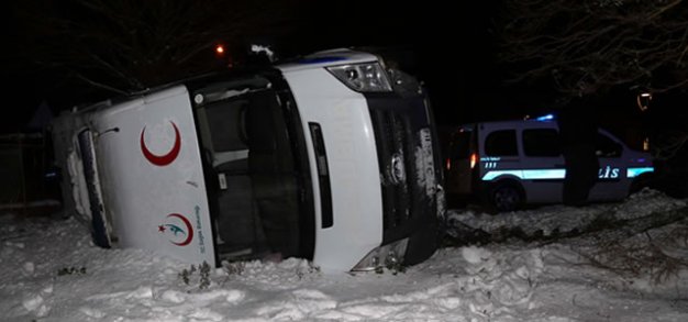 Samsun'da Ambulans Devrildi