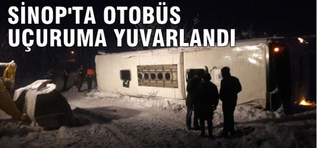 Sinop'ta yolcu otobüsü uçuruma yuvarlandı  3 ölü, 25 yaralı
