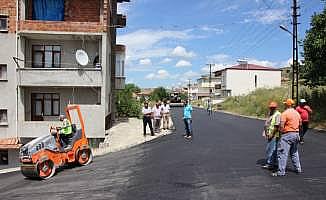 Havza'da sıcak asfalt çalışması