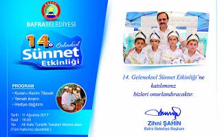 BAFRA BELEDİYESİ 14. SÜNNET ŞÖLENİ CUMA GÜNÜ