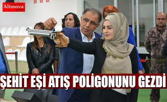 Şehit eşinden atış poligonuna ziyaret