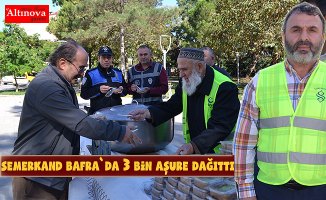 SEMERKAND Vakfı Bafra temsilciliği 3 bin aşure dağıttı