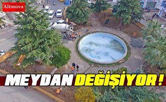 BAŞKAN ŞAHİN CUMHURİYET MEYDANINDA Kİ ÇALIŞMALARI İNCELEDİ