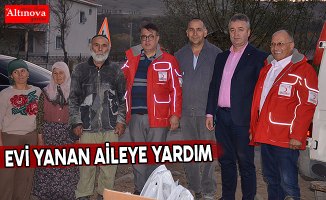 Evi yanan aileye yardım